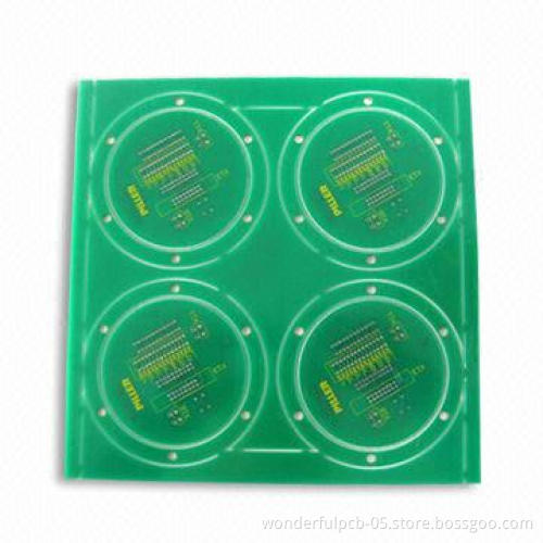 Double-sided PCB with FR-4 Base, Spray Tin, and Immersed Gold Surface Treatment